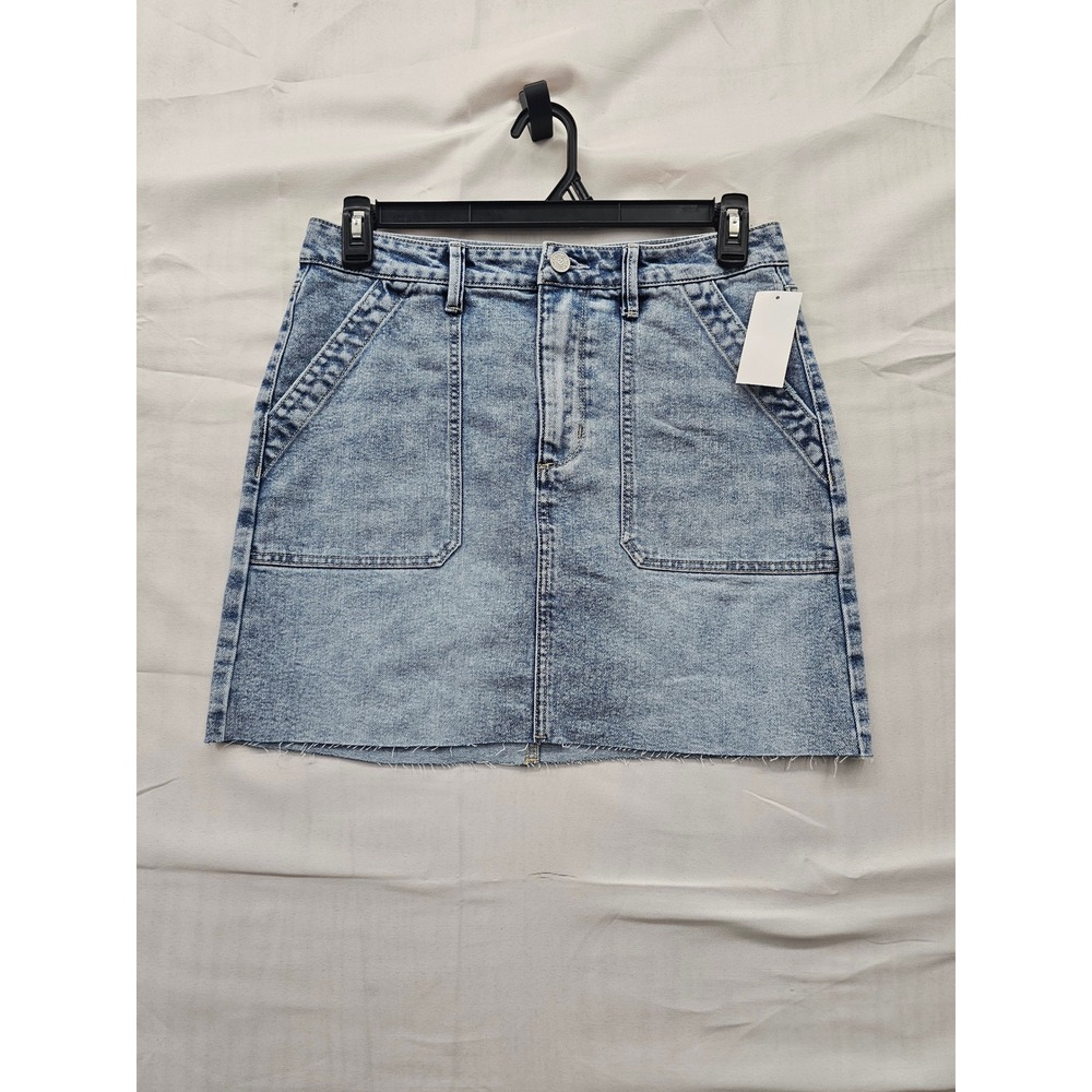 Edited by Remi Bader Womens Mini Denim Skirt Blue Cotton Blend Casual Size 8